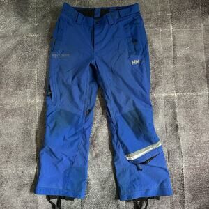 Women's Helly Hansen Insulated Resort Blue Gray Lined Winter Snow Ski Pants Sz L